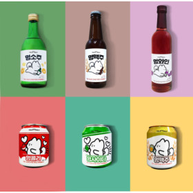 멍소주 멍맥주 멍와인 멍걸리 멍사이다 강아지 음료 파티용품